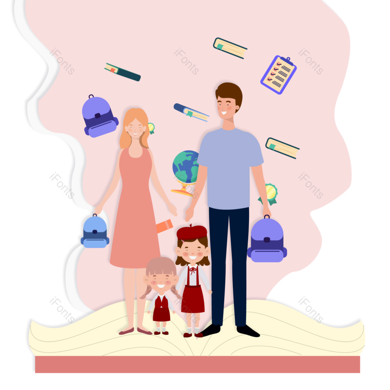 插画图片,素材元素,书包PNG,开学免抠素材